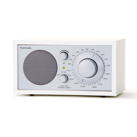 Bordradio model ONE Tivoli Audio hvid/sølv