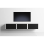 Clic 211 large med tilbehør. Hvid lak med sort stoflåge