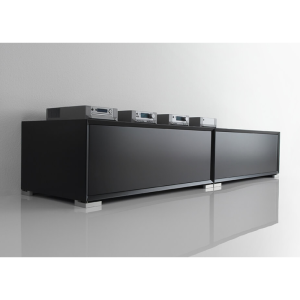 Clic 222 center med tilbehør. Sort lak med trælåge