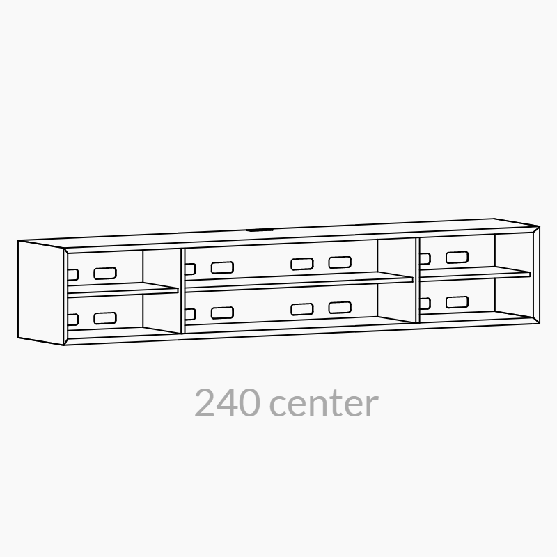 Clic 240 center grundmodul. Grå lak