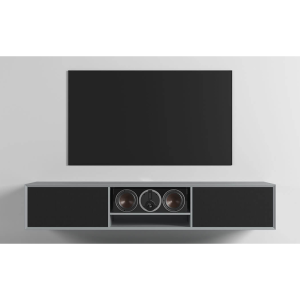 Clic 242 large med tilbehør. Lysegrå lak med sorte stoflåger