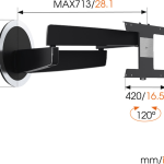 Drejbart vægbeslag til Stage TV-panel 55"