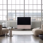 CANVAS Swivel Stand - Foot Ø54cm (55"-65" TV) + Bracket & Column - Black (SS54BL+SS-BBC)